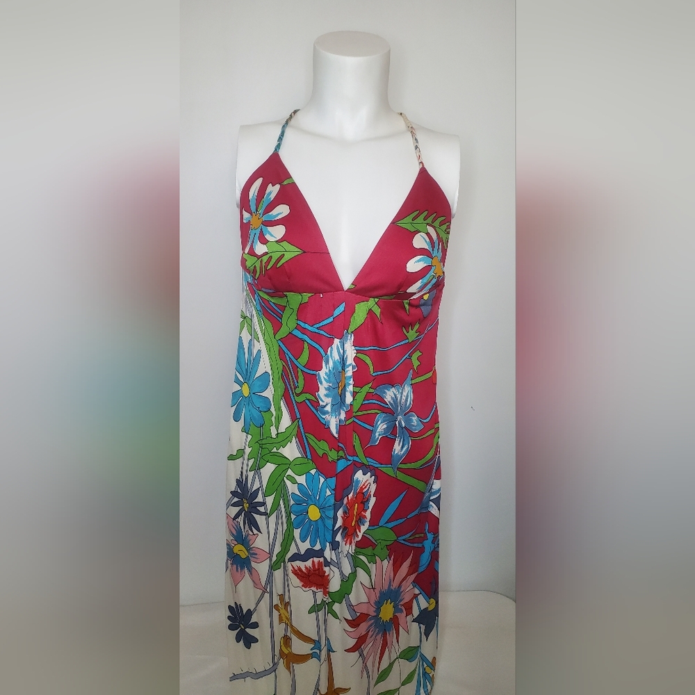 JB by Julie Brown Vibrant 100%Silk Floral Dress